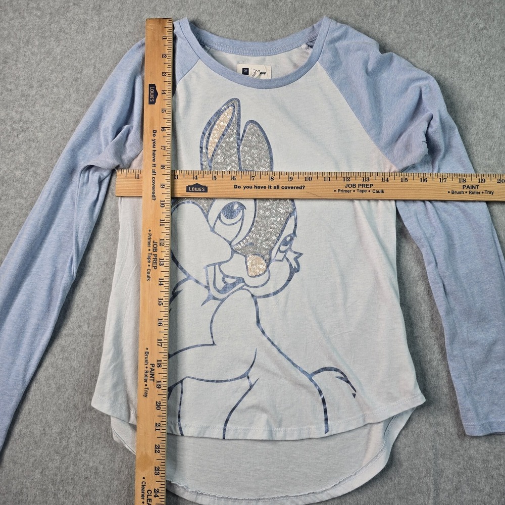 Gap Kids Disney Thumper Pajama Set XL 12 Blue Gray Sequin Glitter Bambi Coquette - Picture 5 of 14
